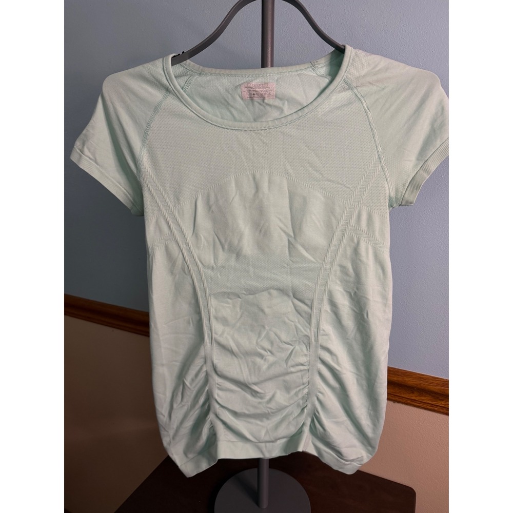 Athleta Momentum Short Sleeve Tee Mint Green Seamless Workout Top S